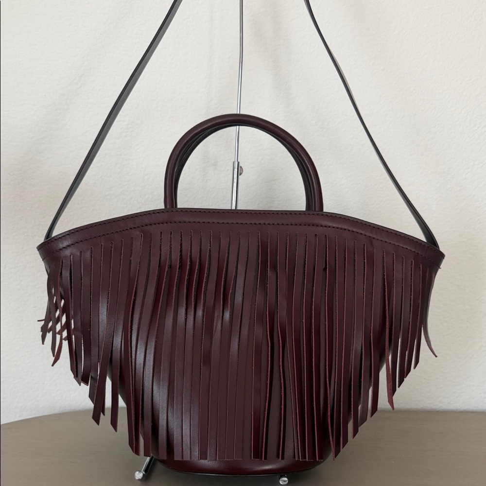 Trademark Fringe Leather Shoulder Bag